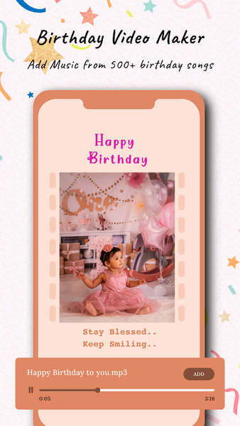 Birthday Video Maker With Song - Image screenshot of android app