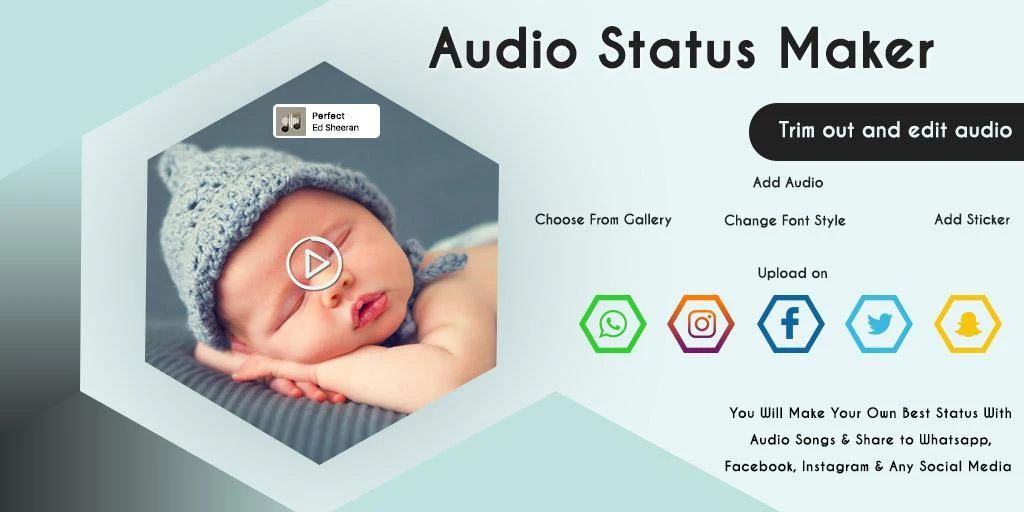 Audio Status Maker With Photo - Image screenshot of android app