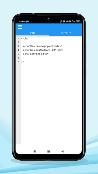 PHP Editor - compiler & run - عکس برنامه موبایلی اندروید