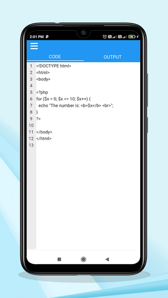 PHP Editor - compiler & run - عکس برنامه موبایلی اندروید