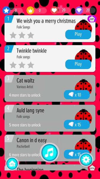 Magic Piano Lady Bug Songs - Gameplay image of android game