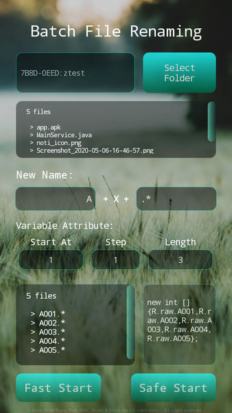 Batch File Rename - Image screenshot of android app