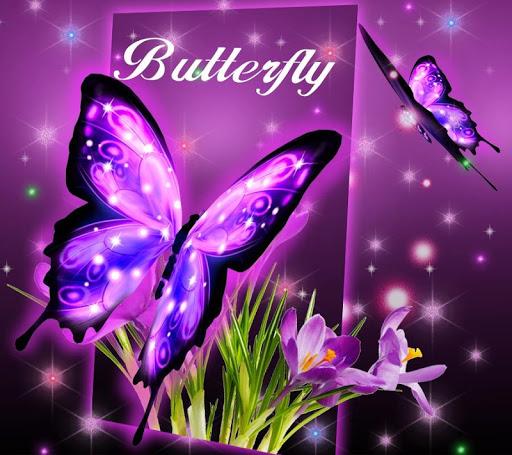 3D Neon Butterfly Theme - Image screenshot of android app