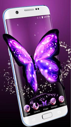 3D Neon Butterfly Theme - Image screenshot of android app