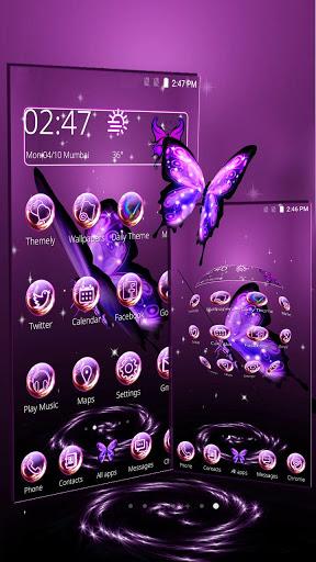 3D Neon Butterfly Theme - Image screenshot of android app