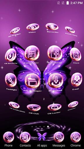 3D Neon Butterfly Theme - Image screenshot of android app