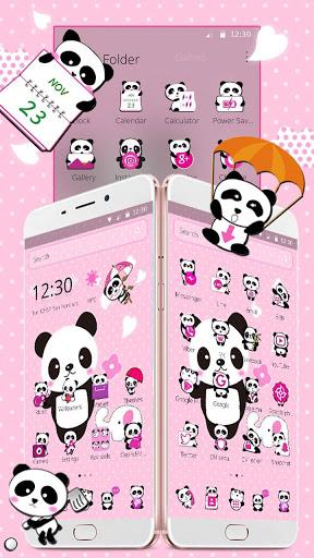 Pink Lovely Panda Theme - عکس برنامه موبایلی اندروید