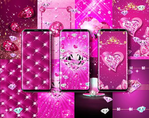Pink diamonds live wallpaper - Image screenshot of android app