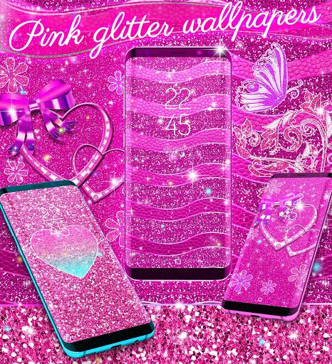 Pink glitter live wallpaper - Image screenshot of android app