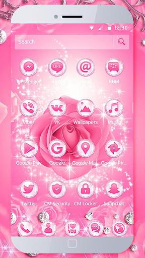Diamond Pink Rose Theme - عکس برنامه موبایلی اندروید