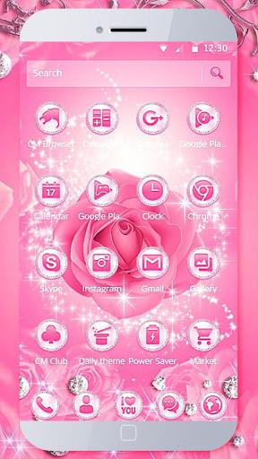 Diamond Pink Rose Theme - عکس برنامه موبایلی اندروید