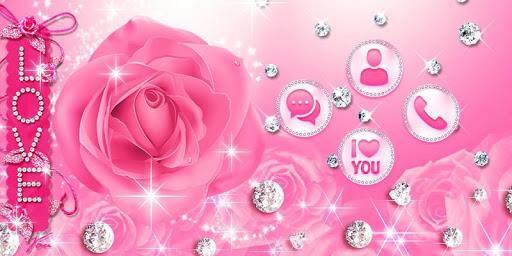 Diamond Pink Rose Theme - عکس برنامه موبایلی اندروید