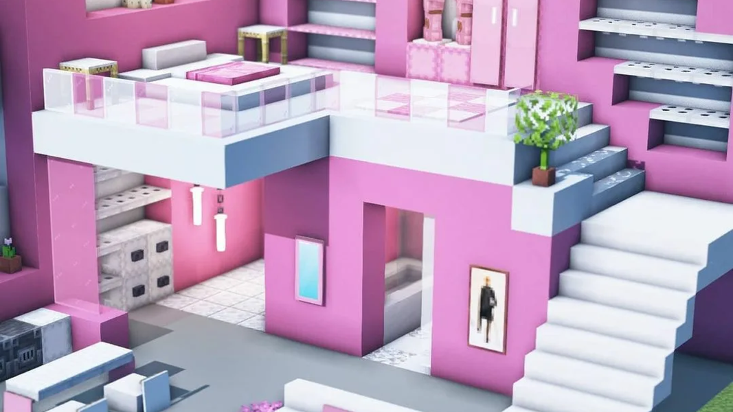 Pink houses for minecraft - عکس برنامه موبایلی اندروید