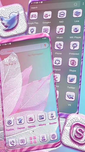 Pink Leaf Theme - Image screenshot of android app