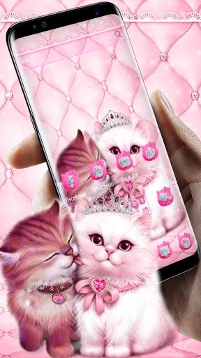Lovely Cute pink Cat Theme - عکس برنامه موبایلی اندروید
