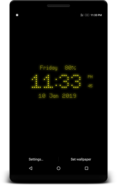 Pixel Digital Clock Live Wp - عکس برنامه موبایلی اندروید