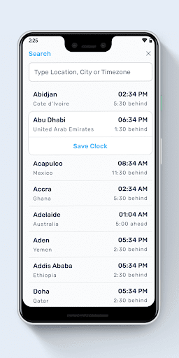 World Clock - عکس برنامه موبایلی اندروید