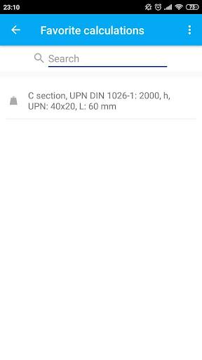 Material weight calculator - Image screenshot of android app