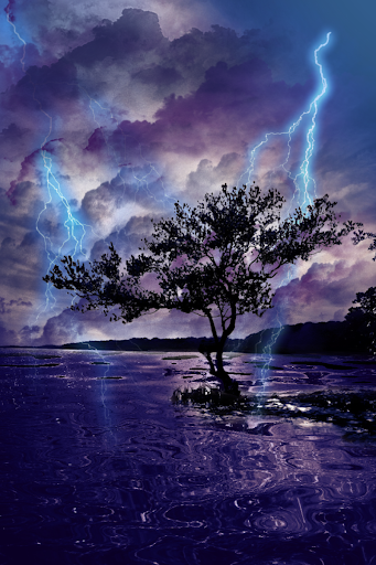 Lightning, Thunderstorm HD LWP - عکس برنامه موبایلی اندروید