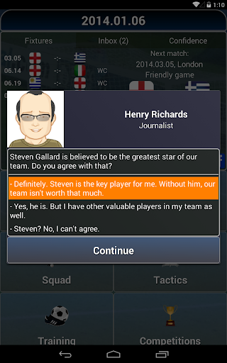 True Football National Manager - Gameplay image of android game