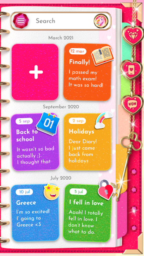 Unicorn Diary (lock - PIN) - عکس برنامه موبایلی اندروید