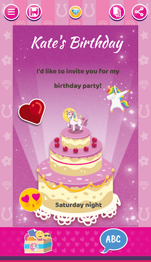 Unicorn Invitations Cards - Image screenshot of android app