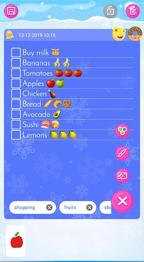 Winter Princess Notepad (with PIN or fingerprint) - Image screenshot of android app