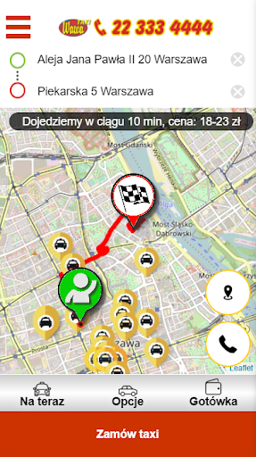 Wawa Taxi Warszawa 22 333 4444 - Image screenshot of android app