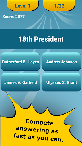 US Presidents Quiz - Gameplay image of android game