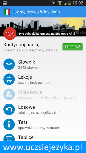 Włoski - Ucz się języka - Image screenshot of android app
