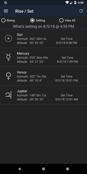 Planet's Position - عکس برنامه موبایلی اندروید