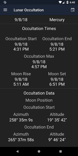 Planet's Position - عکس برنامه موبایلی اندروید