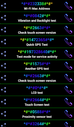 Android Codes - Image screenshot of android app