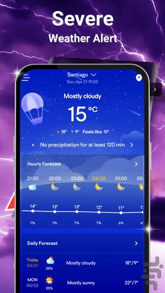 پیش بینی آب هوا - 2024 Weather Plus - Image screenshot of android app