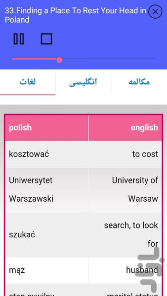 آموزش زبان لهستانی مقدماتی - عکس برنامه موبایلی اندروید