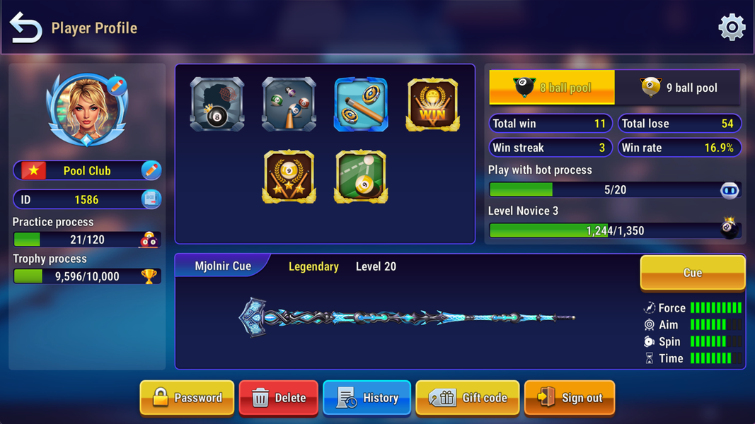 Pool Club: 8 Ball Billiards - Gameplay image of android game