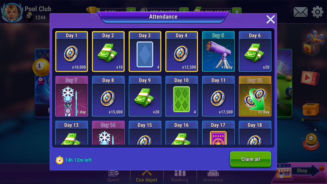 Pool Club: 8 Ball Billiards - Gameplay image of android game