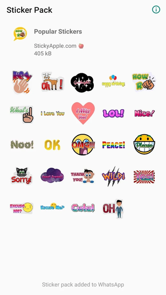 Popular Stickers (for WhatsApp) - عکس برنامه موبایلی اندروید