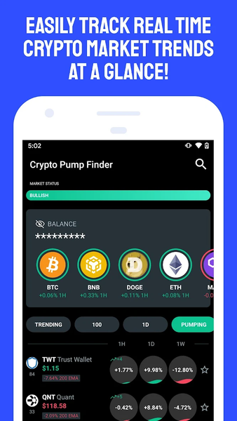 Crypto Pump Finder for Bitcoin - Image screenshot of android app