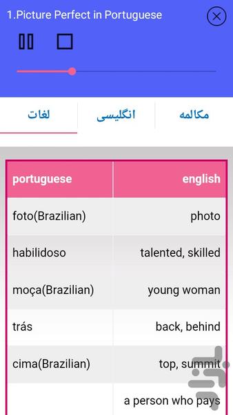 آموزش زبان پرتغالی پیشرفته - عکس برنامه موبایلی اندروید