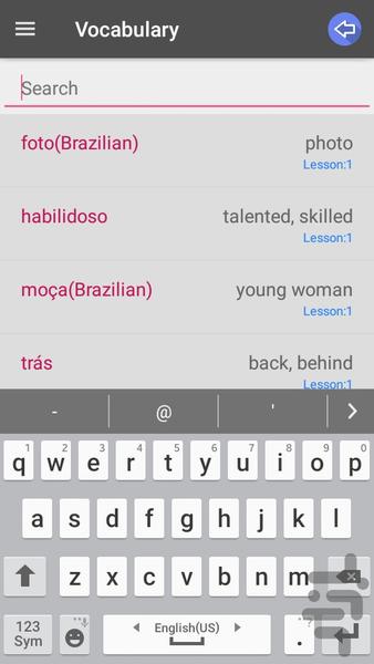 آموزش زبان پرتغالی پیشرفته - عکس برنامه موبایلی اندروید