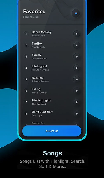 Music Player Galaxy S24 Ultra - عکس برنامه موبایلی اندروید