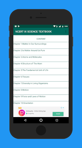 Class IX Science Textbook - Image screenshot of android app