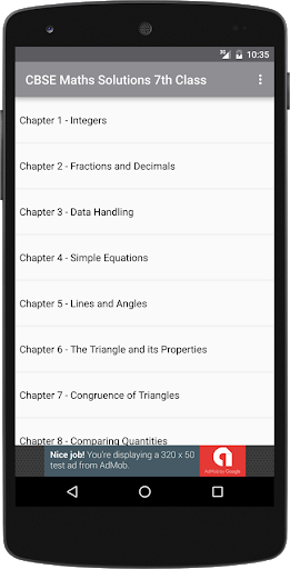 7th Maths NCERT Solution - Image screenshot of android app