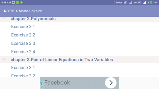 10th Maths NCERT Solution - Image screenshot of android app