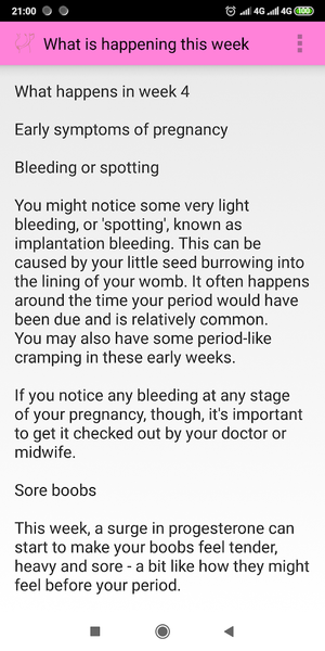 Pregnancy weekly info app - Image screenshot of android app