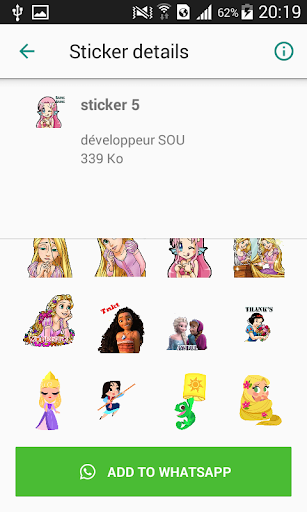 Girls princess Stickers for whatsapp - Image screenshot of android app