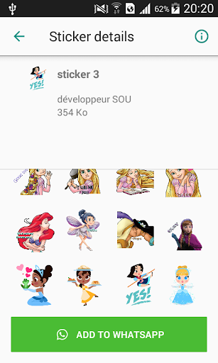 Girls princess Stickers for whatsapp - Image screenshot of android app