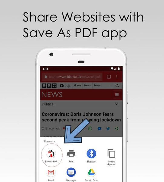 Save Website To PDF (for offli - Image screenshot of android app