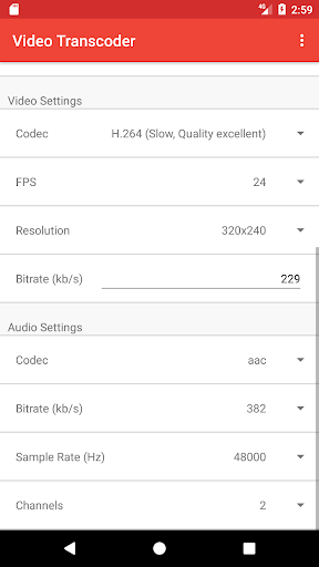 Video Transcoder - Image screenshot of android app